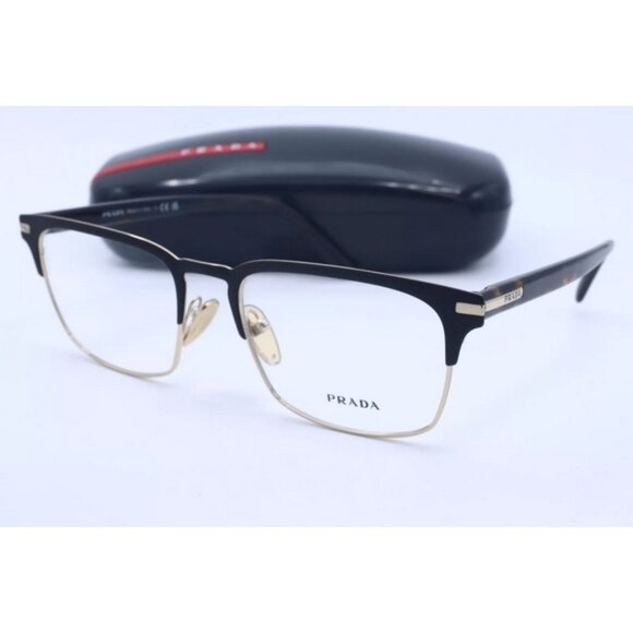 New Prada VPR 58Z 01U-101 Havana/Tortoise Square Eyeglasses Clear Lenses 55mm